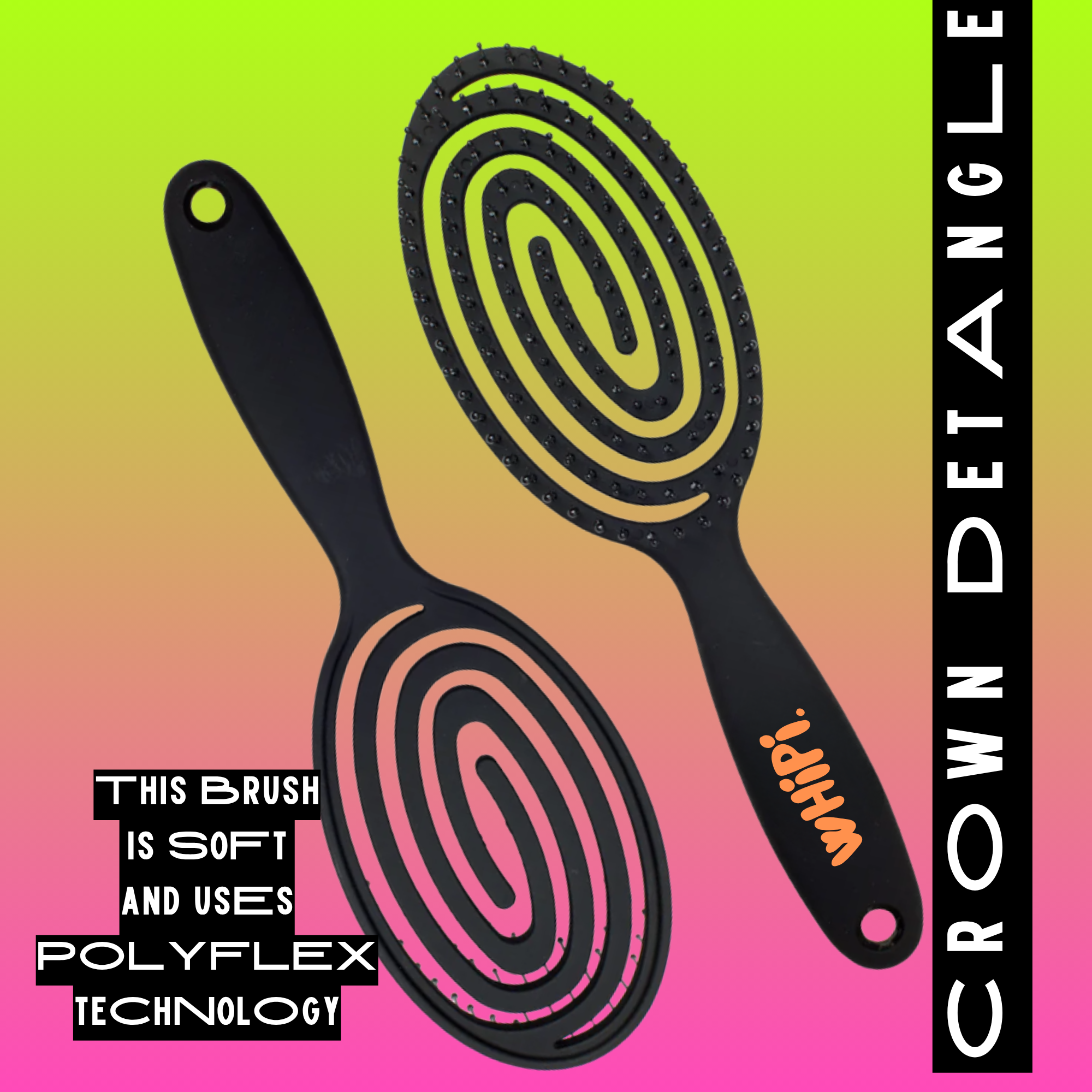 Detangle- Crown Detangle Brush  Black