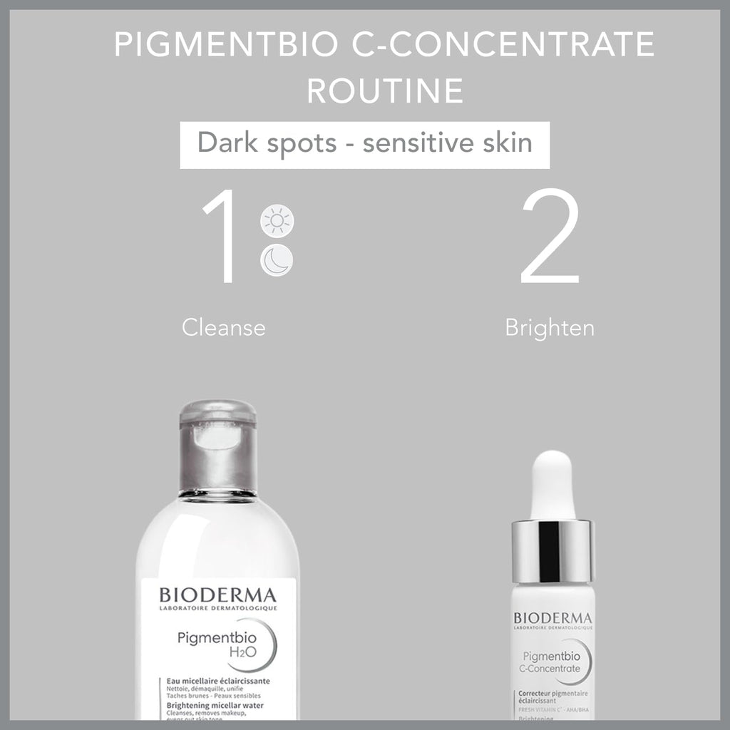 Bioderma Pigmentbio C-Concentrate Night Serum for Sensitive Skin - Brightening, Anti-Aging, Vitamin C Serum 0.51 fl oz