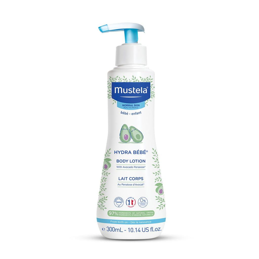 Mustela Hydra Bebe Baby Body Lotion - 300ml, Natural Ingredients for Moisturizing & Nourishing Infant Skin