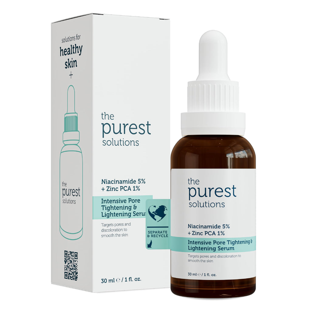 The Purest Solutions Skincare Set - Pore Tightening, Brightening Serum, Oil Control Toner for Even-Toned Skin