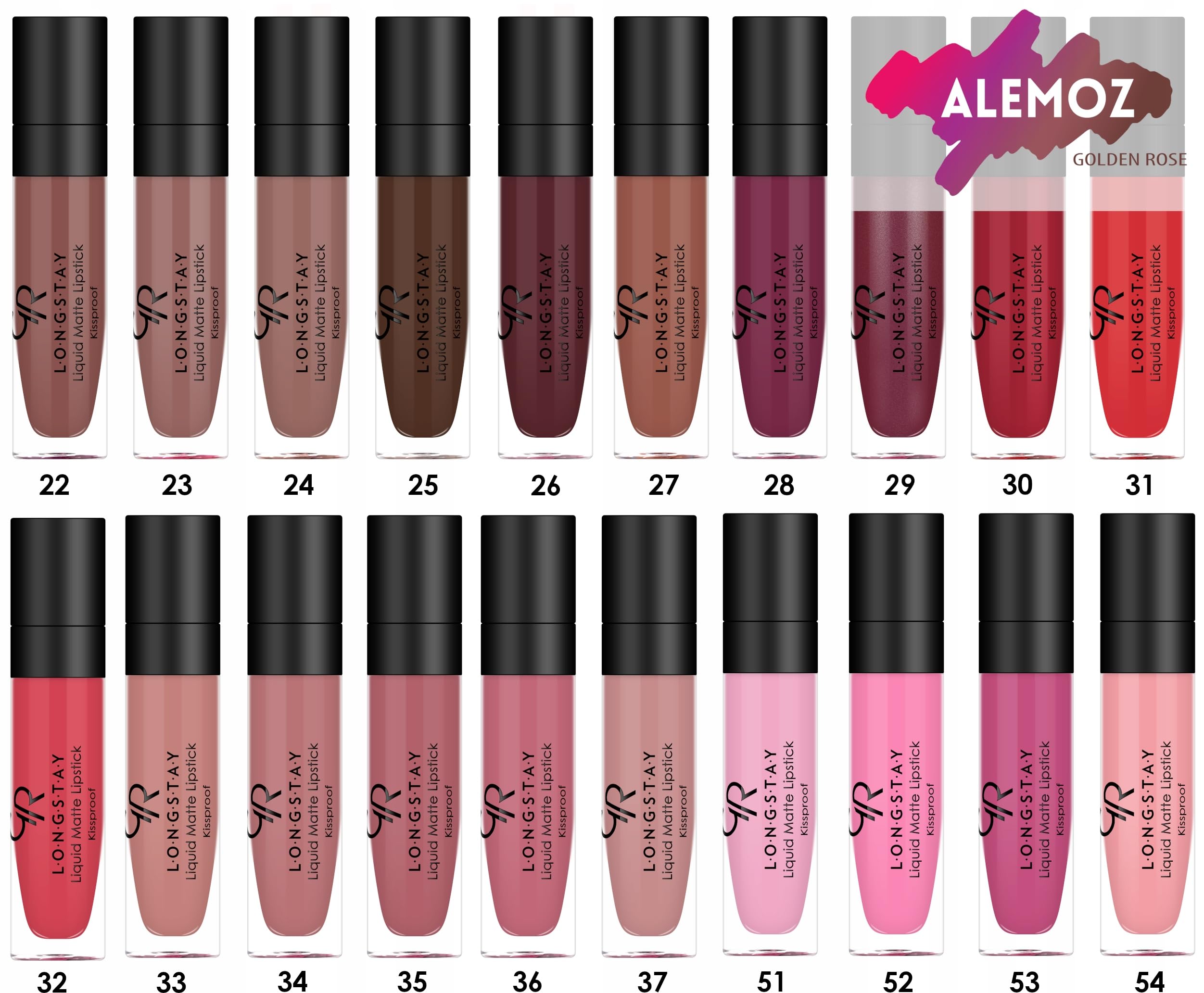 Golden Rose Matte Liquid Lipstick No:08 - Long-Lasting, Non-Drying Lip Color