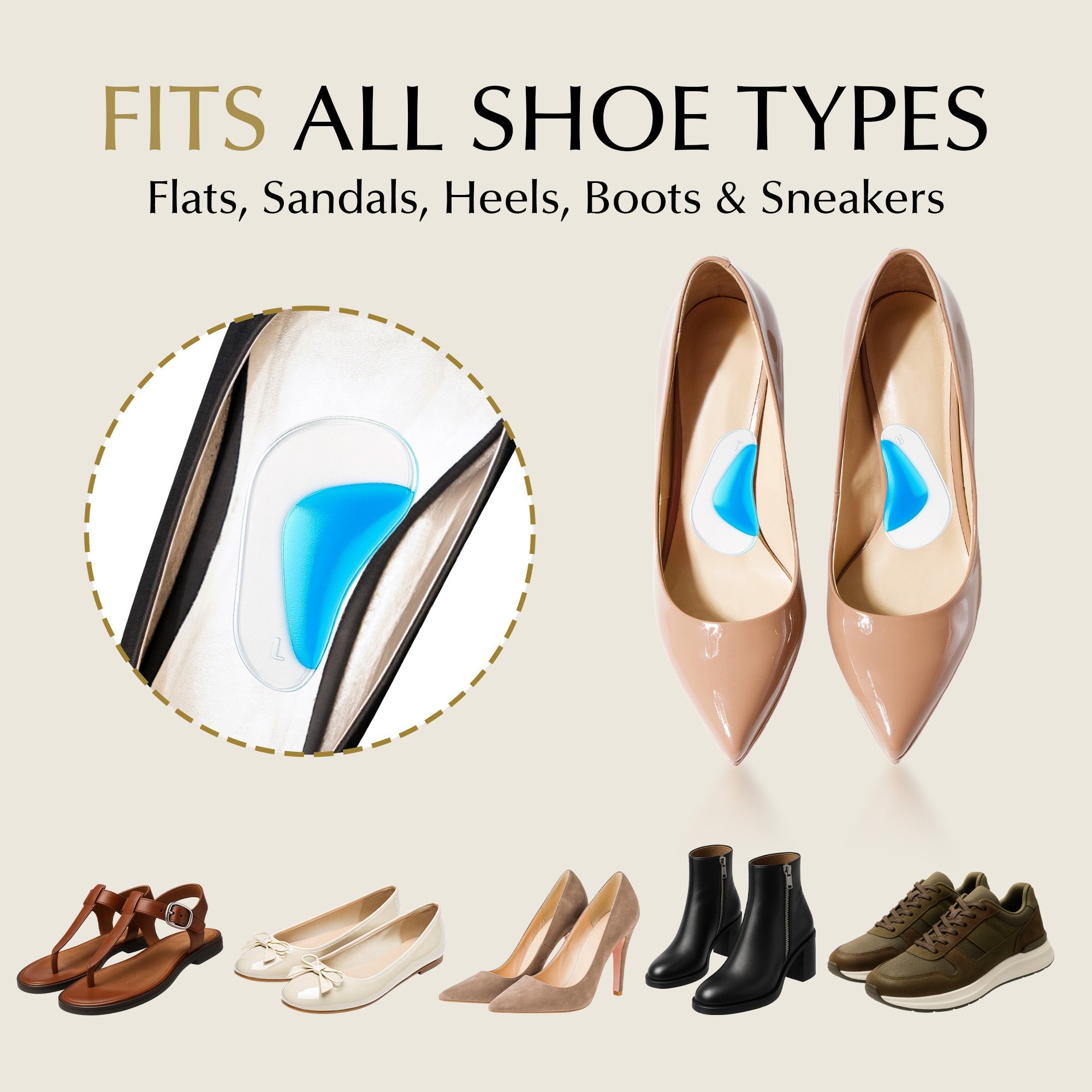 Arch Support Shoe Inserts for Adults & Kids