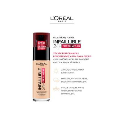 Loreal Paris Infaillible 24H Fresh Wear Foundation - Long Lasting, Natural Coverage with SPF 25