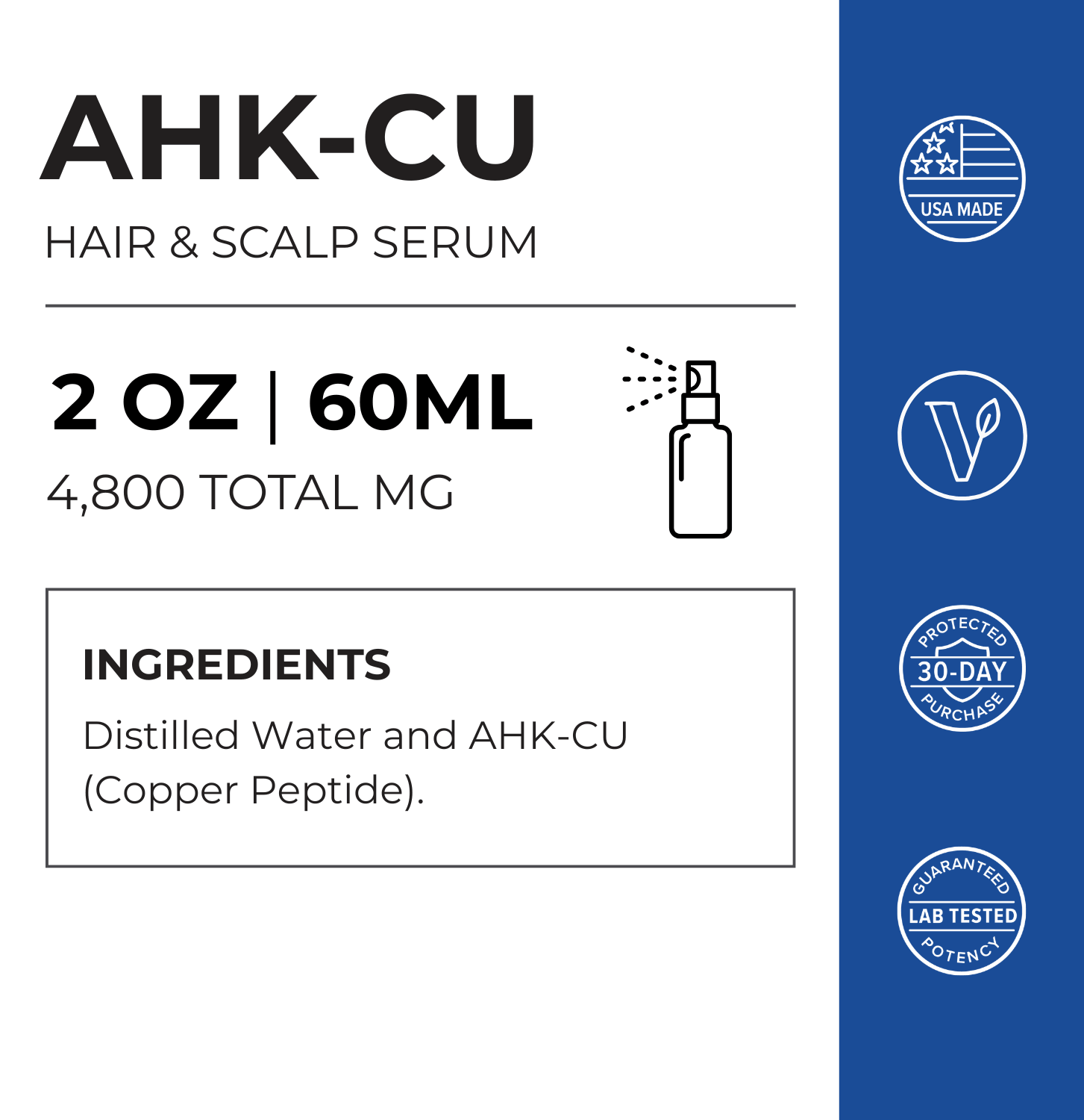 AHK-Cu Peptide, Hair Elixir 4800mg