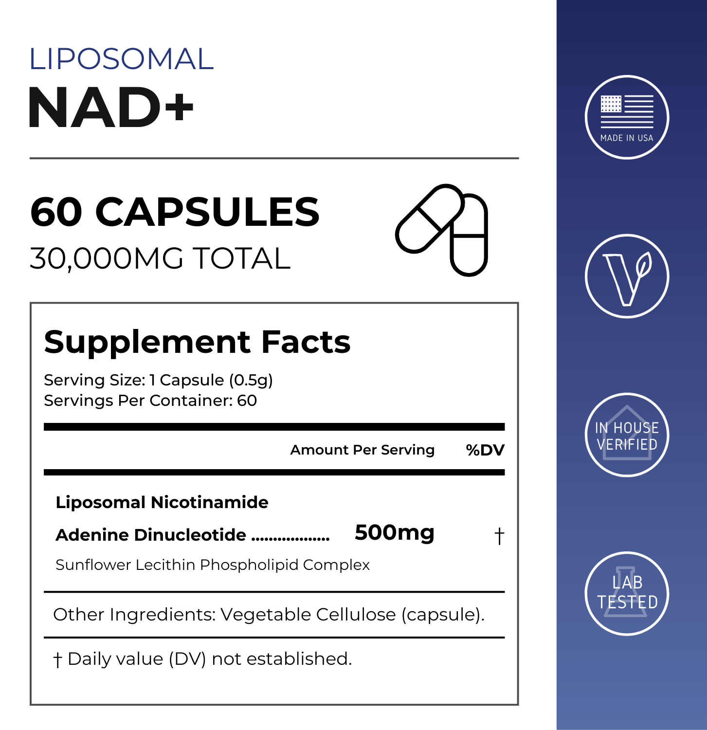 Liposomal NAD+ Capsules